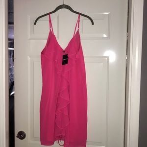Hot pink mini dress